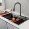 TEMU Modern Black Stainless Steel Kitchen Sink With Pull-out Faucet - Easy Clean, Rust-resistant & Complete Accessory Set