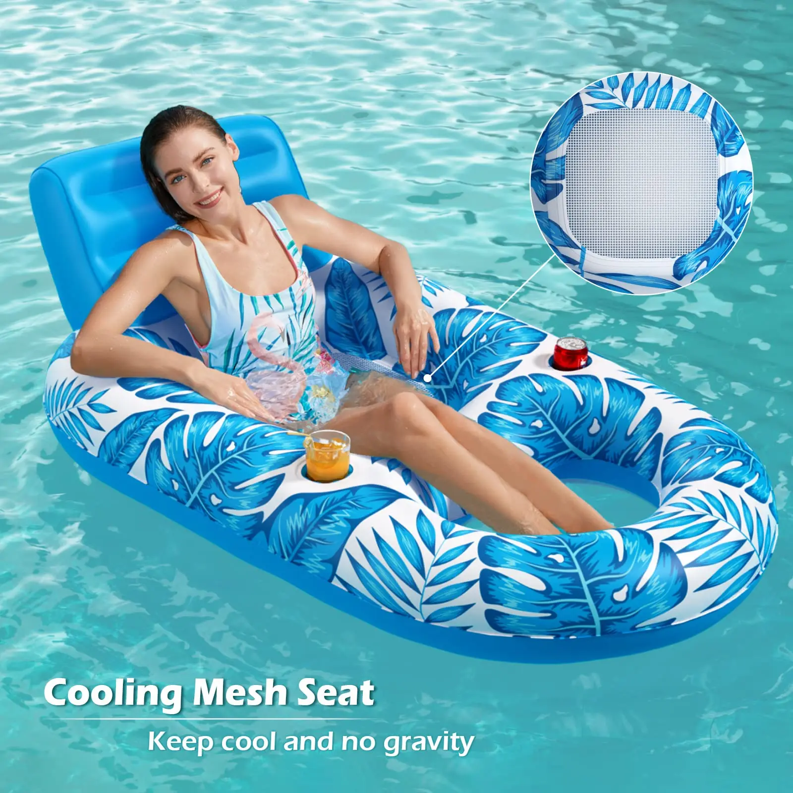 Flotteur de piscine gonflable adulte-flotteurs de piscine flotteurs de chaise longue radeau chaise flottante flotteurs d'eau pour piscine lac salon Floa