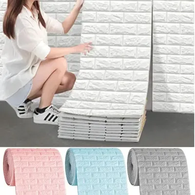 77 cm * 70 cm 3D Wand Aufkleber Nachahmung Ziegel Schlafzimmer Wohnkultur Wasserdichte Anti-schimmel Selbst-klebe DIY Tapete Für Wohnzimmer Image