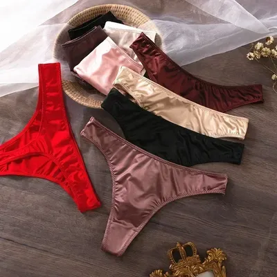 Eis Seide Höschen Frauen Dessous Unterwäsche Niedrige Taille Nahtlose Schnell trocknend Image