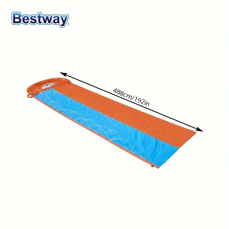 Bestway 52328 Doppel rutsche Rasen wasser rutsche mit Sprinklern Rasen rutsche im Freien für Familien spaß im Hinterhof Image