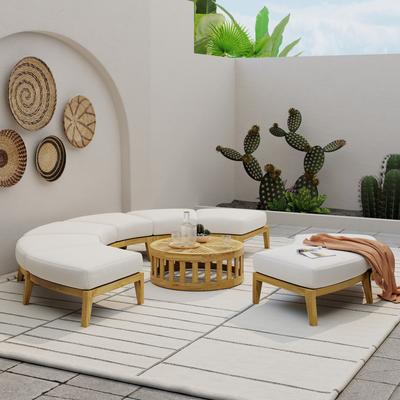 Kafelonia Teak Round 4 pc Sectional Sofa Set by Westminster Teak