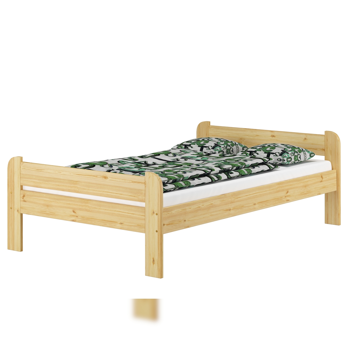 Erst-Holz Breites robustes Einzelbett 120x200 Kiefer massiv mit wählbarem Zubehör V-60.39-12 ohne Zubehör Image
