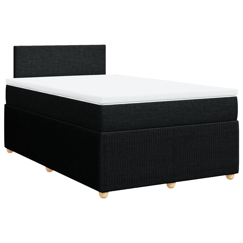 vidaXL Boxspringbett mit Matratze Schwarz 120x190 cm Stoff Image