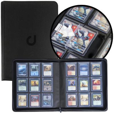 TEMU Premium Pu Leather 9-pocket Trading Card Binder - Holds 288 Cards, 3x4 Rigid Sleeves For Sports & Trading Cards, Secure Storage Case With Clear Plastic Sleeves, Collectors, Trading Card Storage