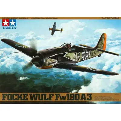 Tamiya 61037 1/48 Modell Figther Flugzeugbausatz Luftwaffe Focke-Wulf Fw 190 A-3 Image