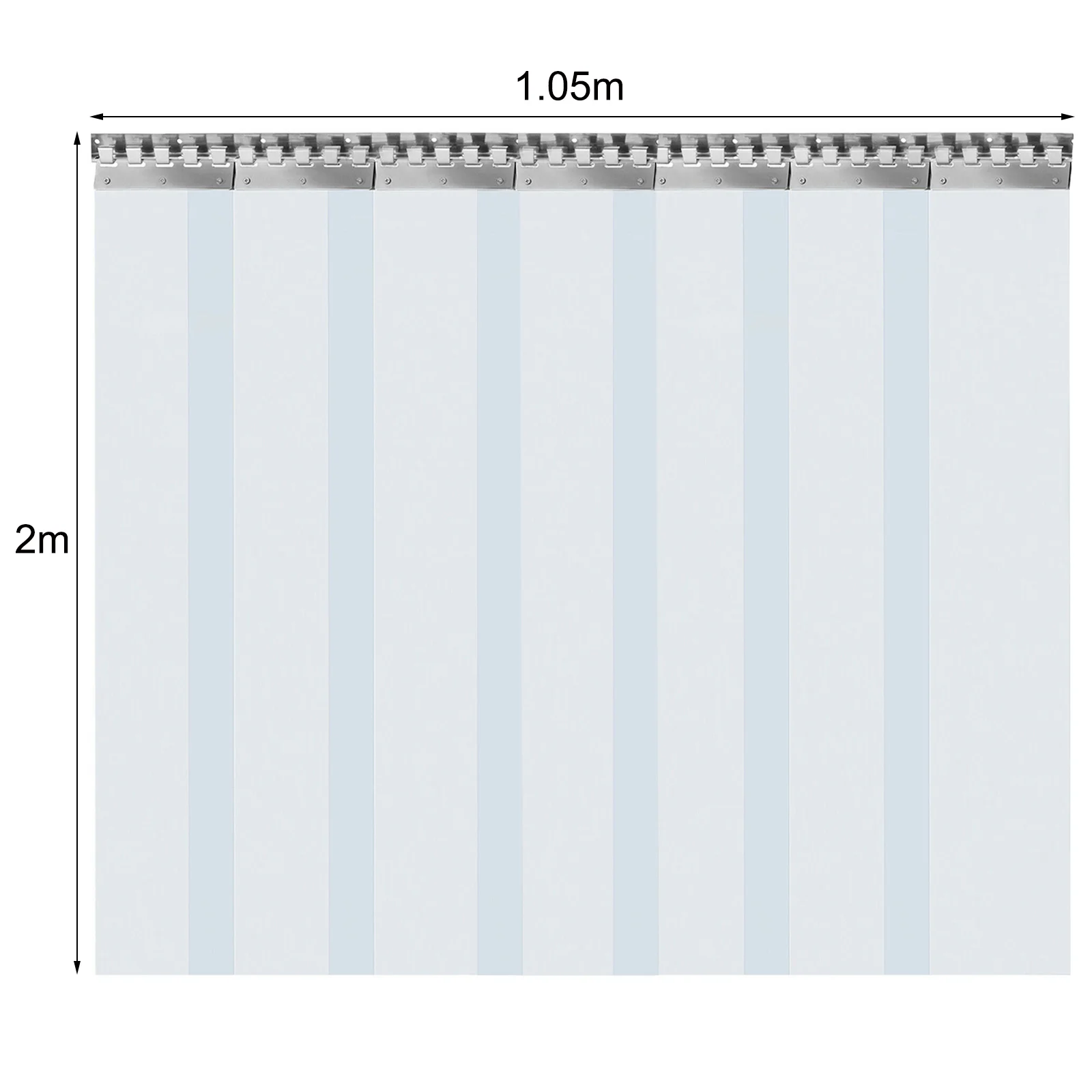 7 x PVC-Streifen-Vorhang, Kunststoff, weich, für Gefrierschrank, Zimmertür, Vorhang-Set, zum Aufhängen, 18 cm x 2 m, Klimaanlage, Wärmedämmung