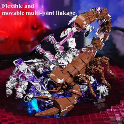 Mechanische Wüste Riese Skorpion Simulation Insekt Modell Baustein Montage Spielzeug, Halloween/Weihnachten/Geburtstag/Urlaubsgeschenk Image