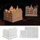 Hollow Out House Four Piece Candle Holder Square Plug-in Silicone Molds DIY Gypsum Candle Decoration Ornament Resin Mold Crafts