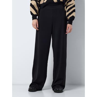 Anzughose NOISY MAY "NMBOB HW ELASTIC WIDE PANT JRS NOOS", Damen, Gr. XL, N-Gr, schwarz, Web, Obermaterial: 95% Polyester, 5% Elasthan, unifarben, modisch, Hosen Image