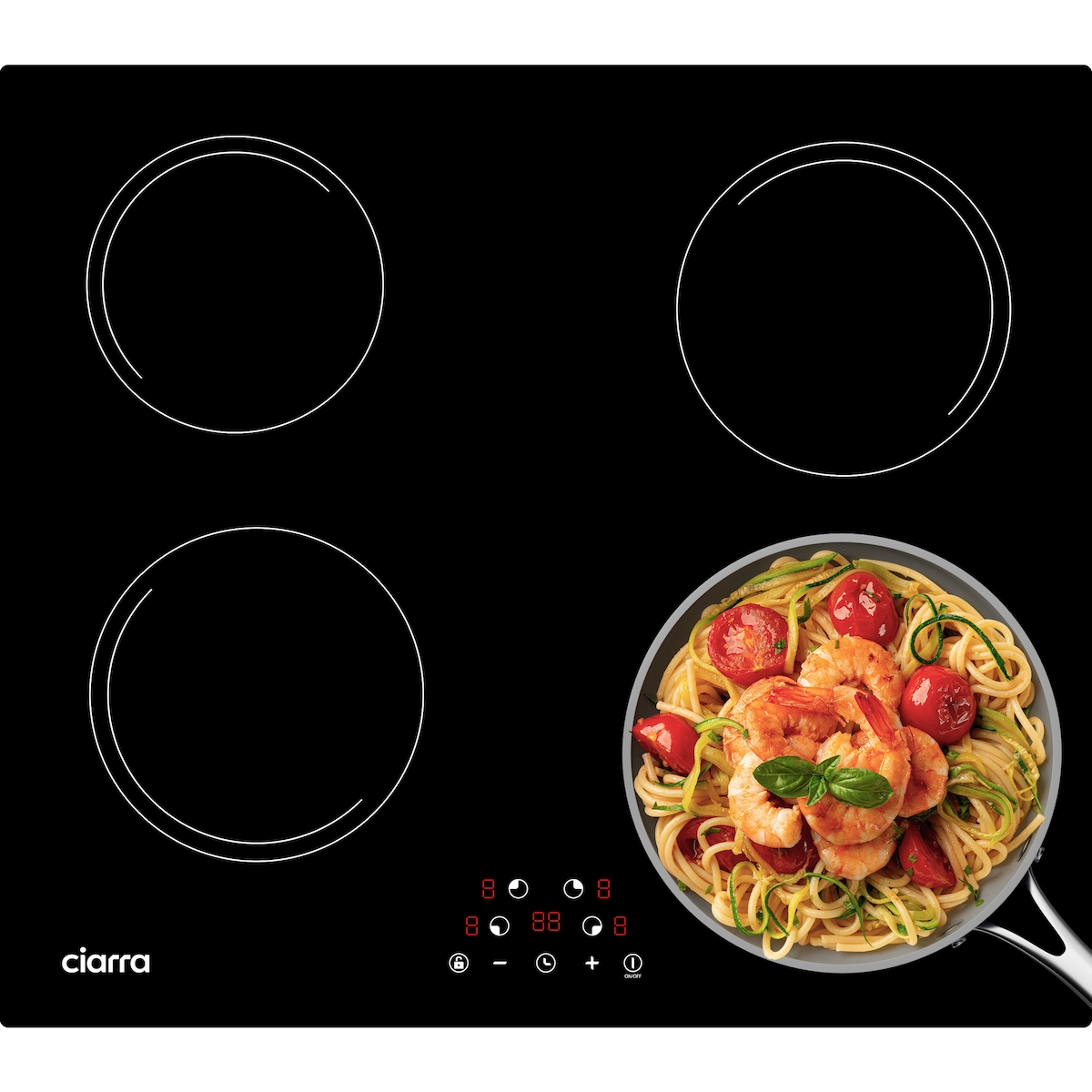 CIARRA Induktions-Kochfeld 60cm Kochfeld 4-Zonen Einbau Induktionskochfeld mit 6000 W VM4BIH-E Image