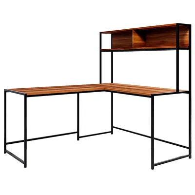 WellHome Kaveri - Schreibtisch aus Spanplatte mit Melaminbeschichtung 154x60x72 cm in Walnuss Image