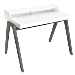 WellHome - Schreibtisch 'Nere' 110x86x75 cm in Weiß und Grau Image