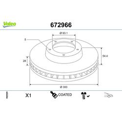 VALEO Bremsscheibe vorne rechts links belüftet 300mm für FORD (JMC) JMC ME6C1J-1125-AB 1503287 1385387 672966