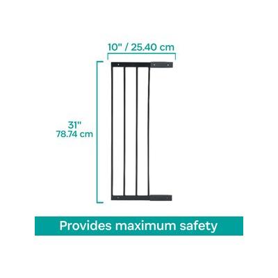 KidCo Angle Mount Safeway Steel Gate Extension, 10-in, Black
