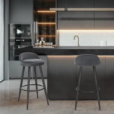 WOLTU Bar Chair 2PCS /SET Bar Stool Counter Stool with Footrest Kitchen Breakfast Dining Chair High Cafe Stool for Bistro