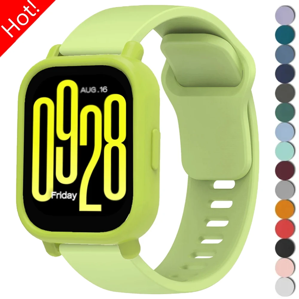 Silikon-Casp + Armband für Xiaomi Redmi Watch 5, aktive weiche Stoßstangenschutzhülle für Redmi Watch 5 Lite, offizielles Silikonband Image