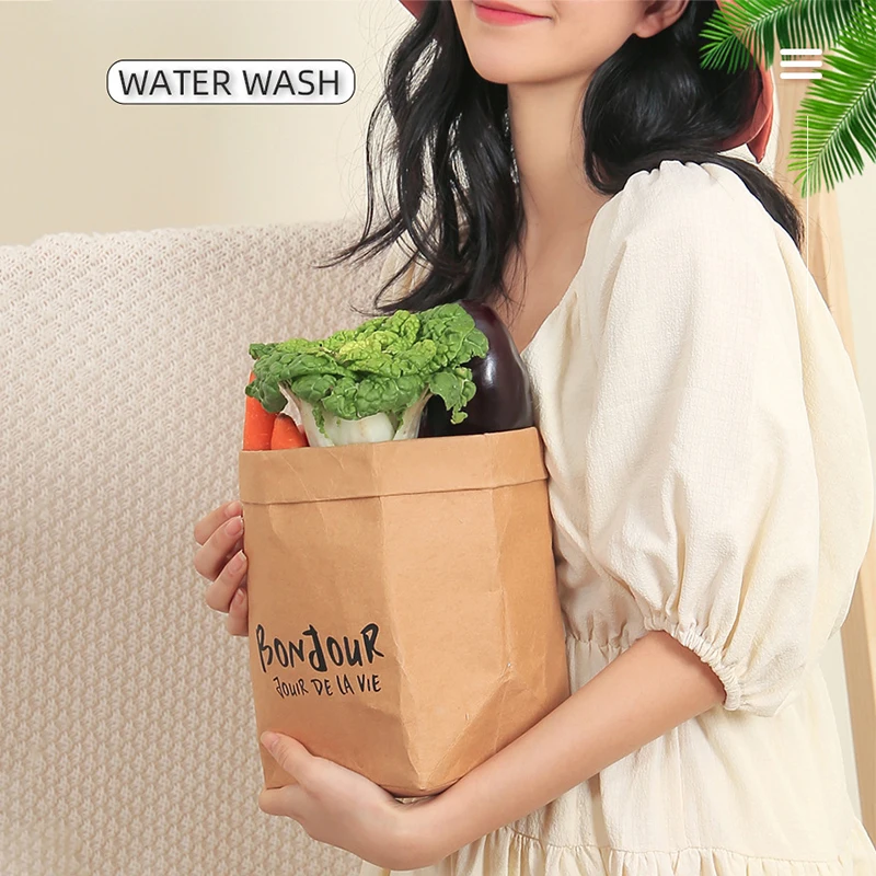 Kraftpapier Blumentopf Wasserdicht Sukkulenten Blumentopf Abdeckung Wiederverwendbare Desktop Kosmetische Aufbewahrungstasche Blumentopf Korb Organizer Image