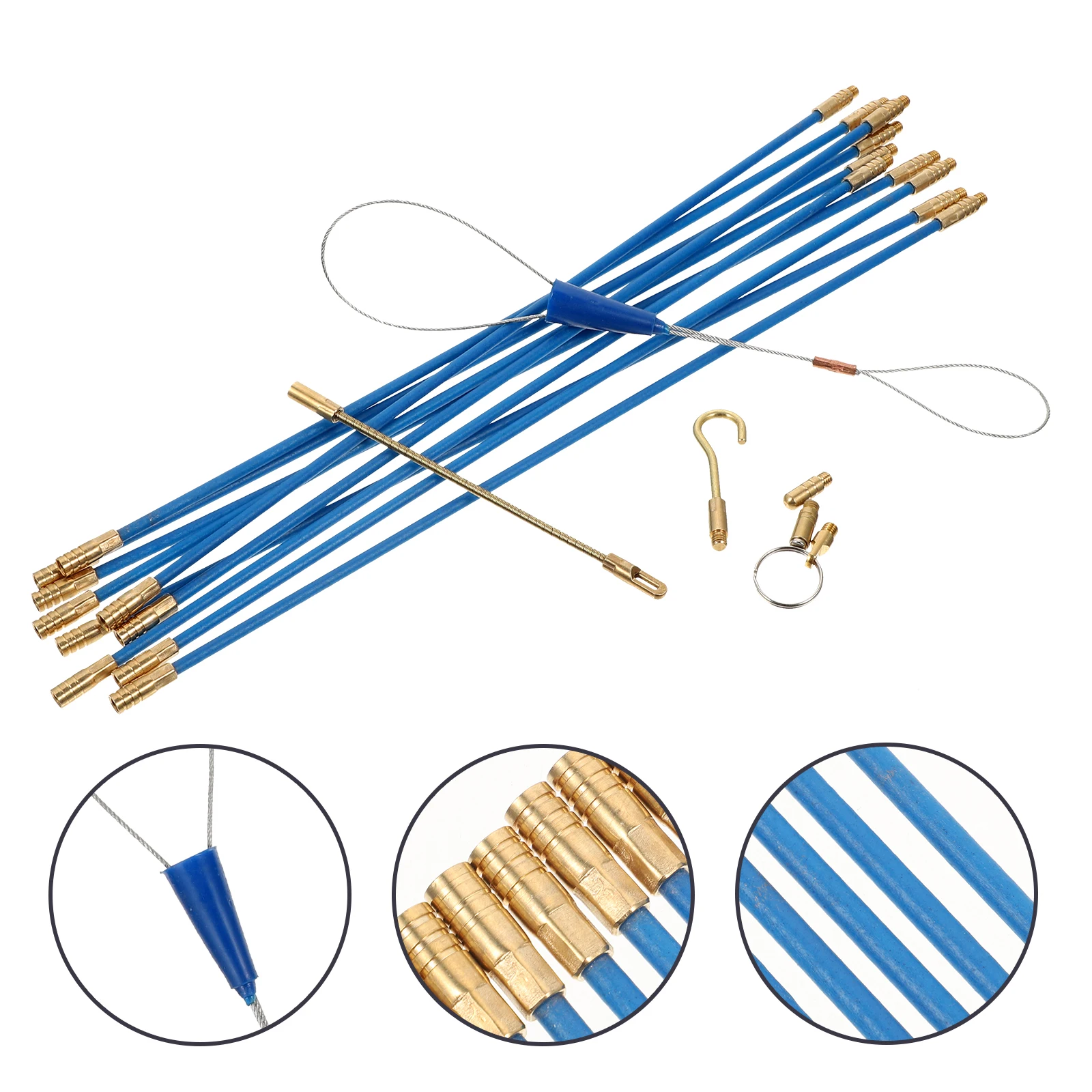 Fiberglas Kabel Stangen Draht Puller Professionelle Einfädler Set Elektrische Drähte Werkzeuge Kit Kupfer Fisch Band Koaxial Push-Stick Hause Image