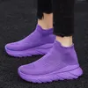 Mode Lila Paare Socke Schuhe Große Größe 35-46 Stricken Atmungsaktive Socken Sneaker Männer Bequeme
