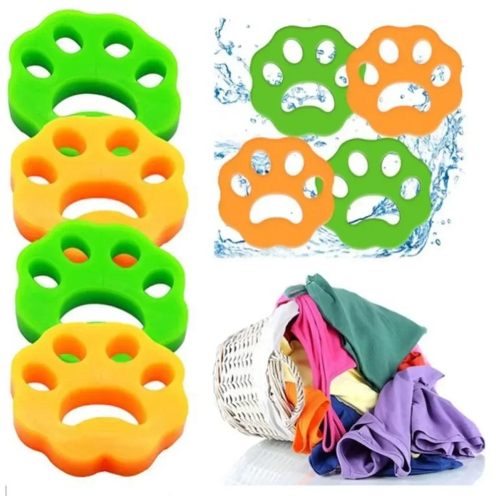 Weicher Silikon-Haustierhaarentferner, Klauentyp, wiederverwendbare Kleidung, Reinigung, Fusselbürste für Katzen, Hunde, Fellsammler, Wäschetrockner, Fänger Image