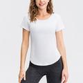 Per donna Girocollo Top yoga Maglietta / maglietta Supporto leggero Autunno Sportivo Tinta unica Nero Bianco Yoga Fitness Allenamento in palestra Maglietta Felpa Superiore Manica corta Sport
