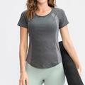 Per donna Girocollo Top yoga Maglietta / maglietta Supporto leggero Autunno Sportivo Tinta unica Nero Bianco Yoga Fitness Allenamento in palestra Maglietta Felpa Superiore Manica corta Sport