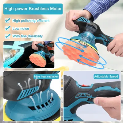Cordless Car Polisher 6 Gears of Speeds Adjustable Electric Auto Polishing Machine Multifunctional