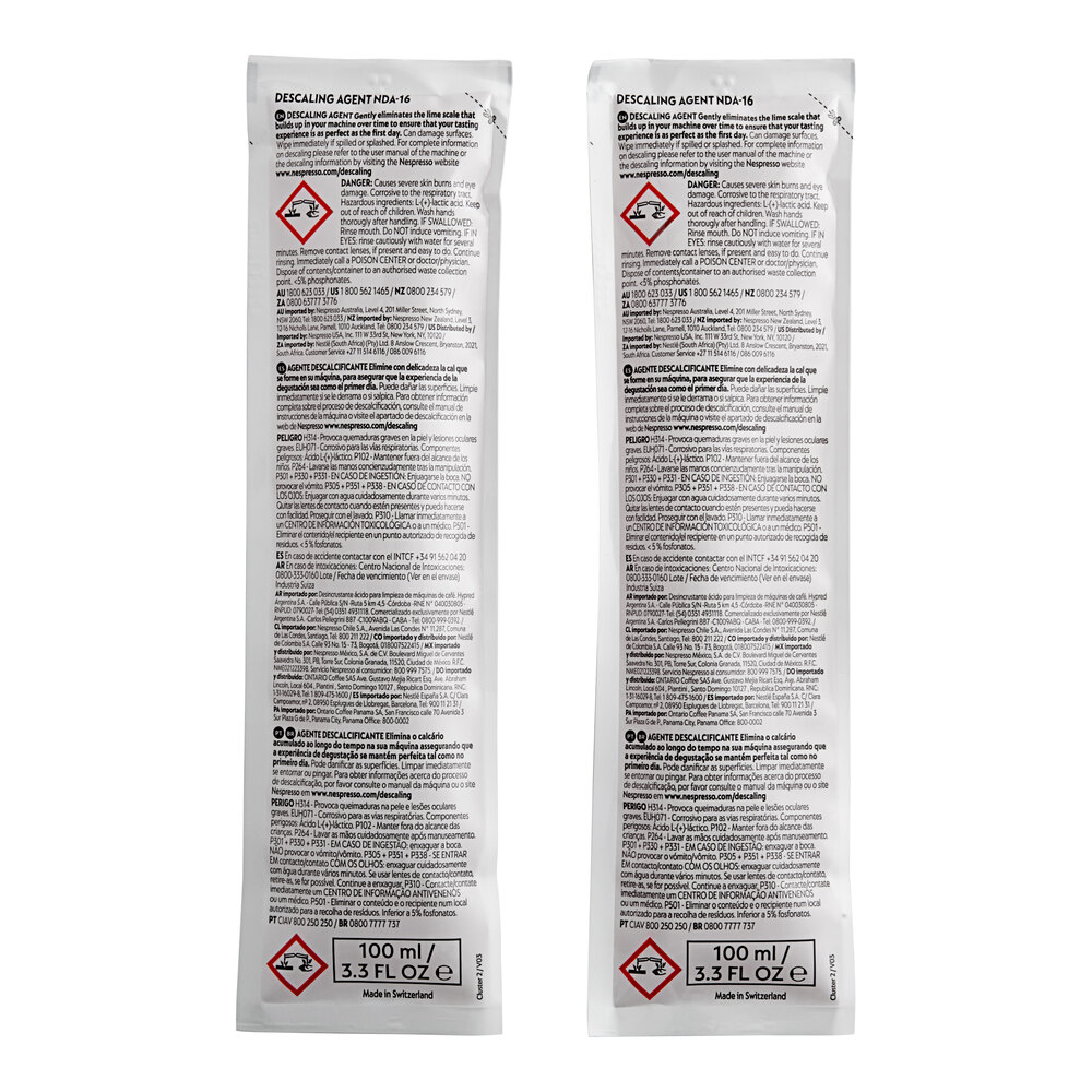 Nespresso 2-Pack Descaling Kit for Nespresso Zenius and Momento Espresso Machines - 10/Case