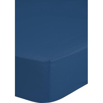 Spannbettlaken GOOD MORNING "Jersey Spannbettlaken", blau, B:200cm L:220cm, Jersey, Obermaterial: 100% Baumwolle, Laken, 100% Baumwolle, Jersey, Rundumgummi, bis 25 cm höhe, 90/100x200, Weiß Image