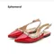 Ladies High Quality Rivets Back Strap Mixed Colors Pointy Toe Sandals For Dress Office Single Shoes