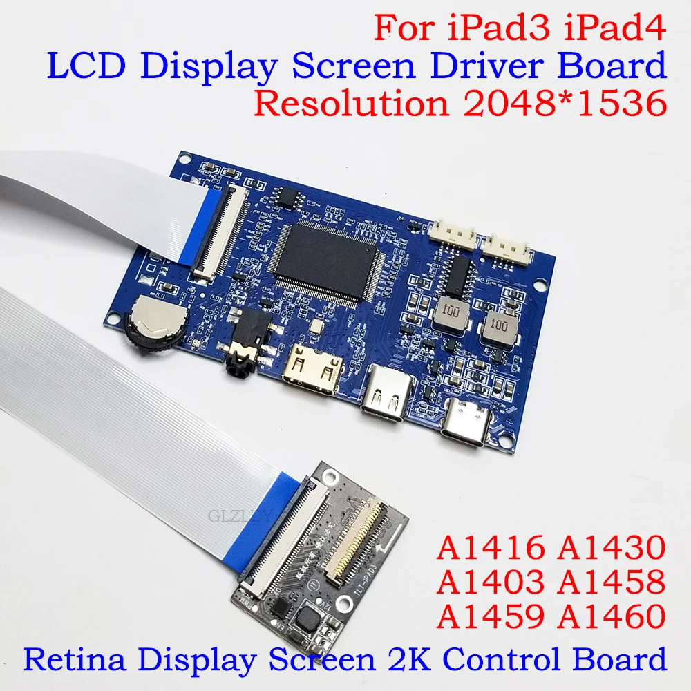 Controller-Treiberplatine für IPAD3/4 2K 2048X1536 LP097QX1 A1416 A1430 A1403 A1458 A1459 A1460 LCD-Display Typ-C HDMI Image