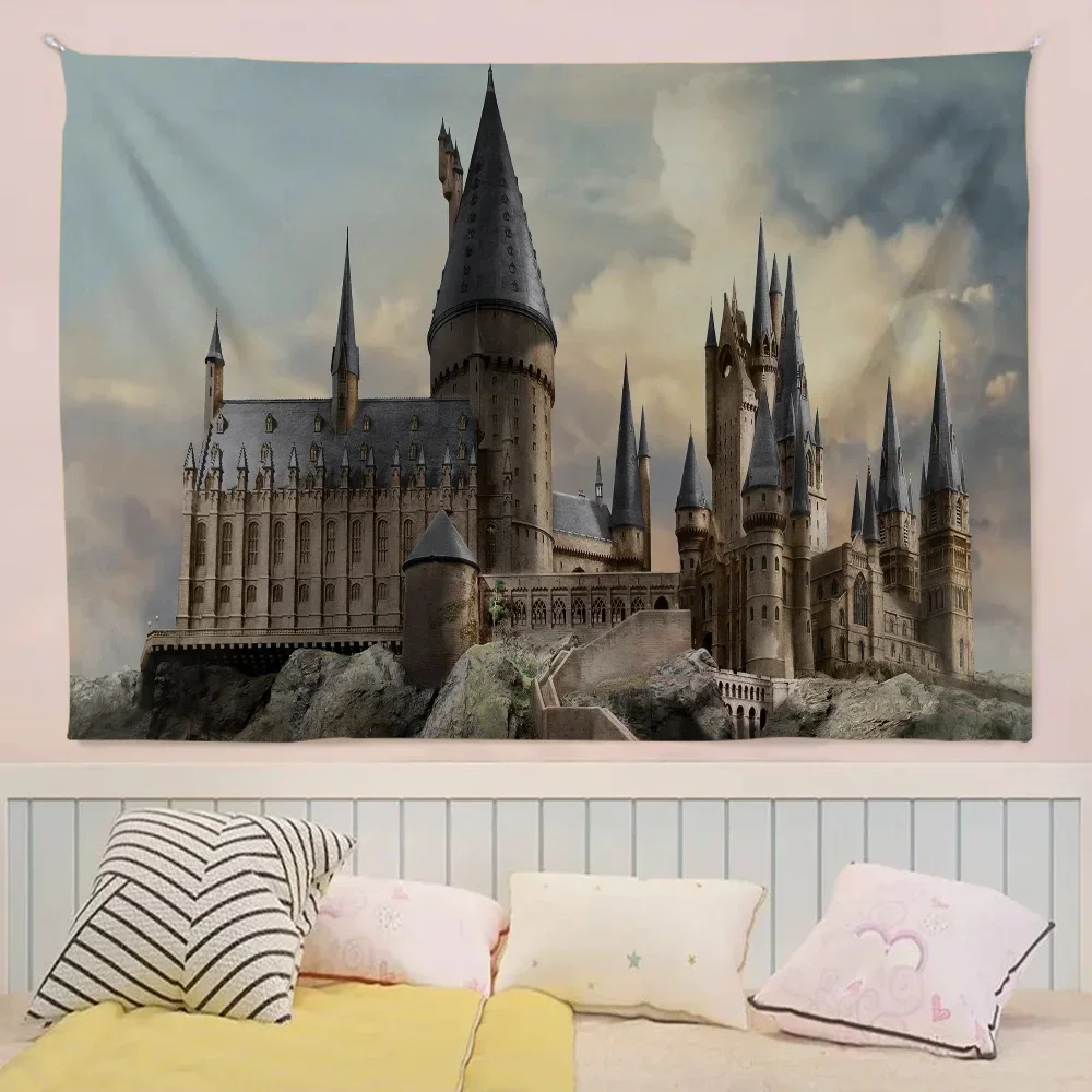 Hogwarts-Schule für Hexerei und Zauberei, kleines Cheerleader-Banner, handgezogene Flagge, Outdoor-Atmosphärenflaggen Image