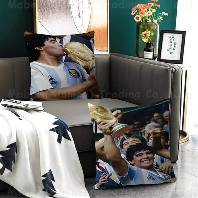 Diego Armando Maradona Personalisierter Kissenbezug für Kinderzimmer, Wild-Party-Dekoration, Image