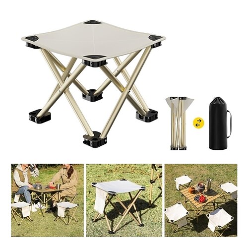 Campinghocker zusammenklappbarer Hocker faltender kleiner Stuhl tragbarer Hocker für Camping Angeln Wandern Gartenarbeit Campingstuhl mit Tragetasche Image