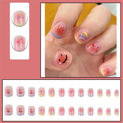 Y2 Nail Art Removable Fake Nail Patch Net Red Girls Short Nail Art Finished Cute Net Red New