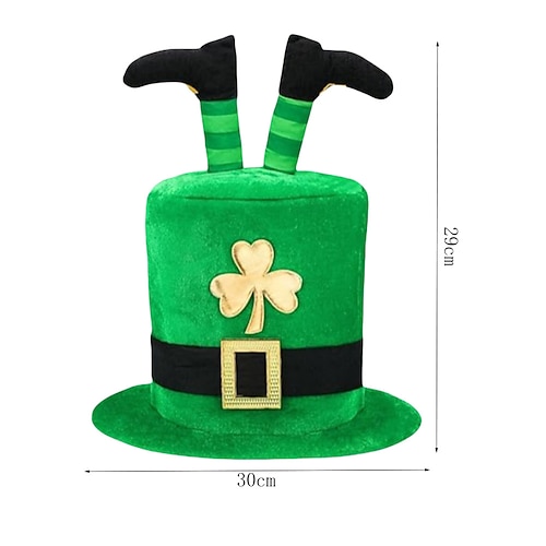 St. Patrick 2026 Kobold Clover Irisch Karneval St. Patrick's Day Cosplay Erwachsene Herren Damen Halloween Karneval St. Patricks Day Party Leistung Bühne Einfaches Karnevalskostüm Verkleiden Image
