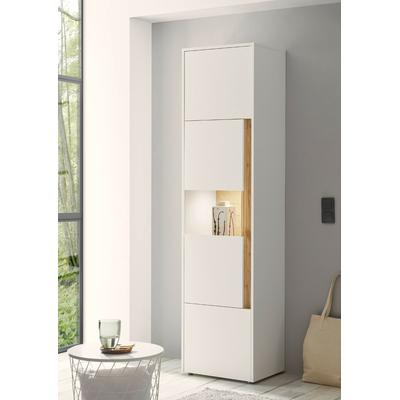 Vitrine 50x197 cm Eiche Weiss 3-türig BOSTON Image