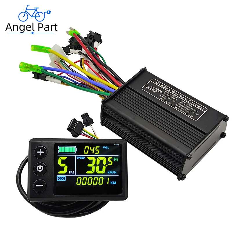 36V 48V 500W 25A E-Bike FOC Controller motore brushless a onda sinusoidale S866 Display LCD a colori Set per la riparazione dello scooter elettrico della bicicletta