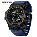 SANDA 6229 montres numériques pour hommes étanche lumineux montre de sport de plein air horloge de mode Simple multifonction mâle montre-bracelet
