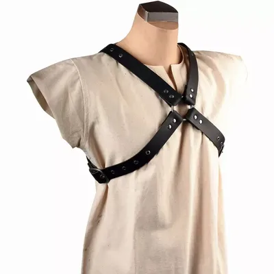 Mittelalterlichen Leder Strumpf Schulter Harness Gothic Punk Brust Gürtel Renaissance Kostüm Zubehör Verstellbare Vintage Hosenträger Gurt Image