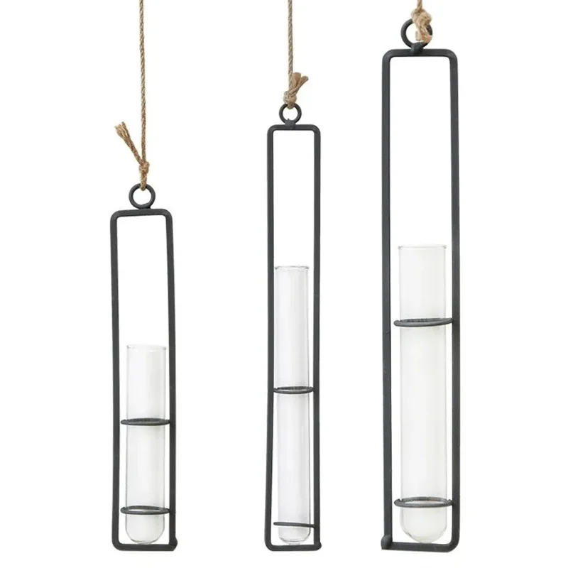 1/3pcs s/m/l Glasvase Wandbehang Hydro ponik grün Dill Pflanzen behälter Dekoration kreative Hanfseil für Wohnzimmer Schlafzimmer Image