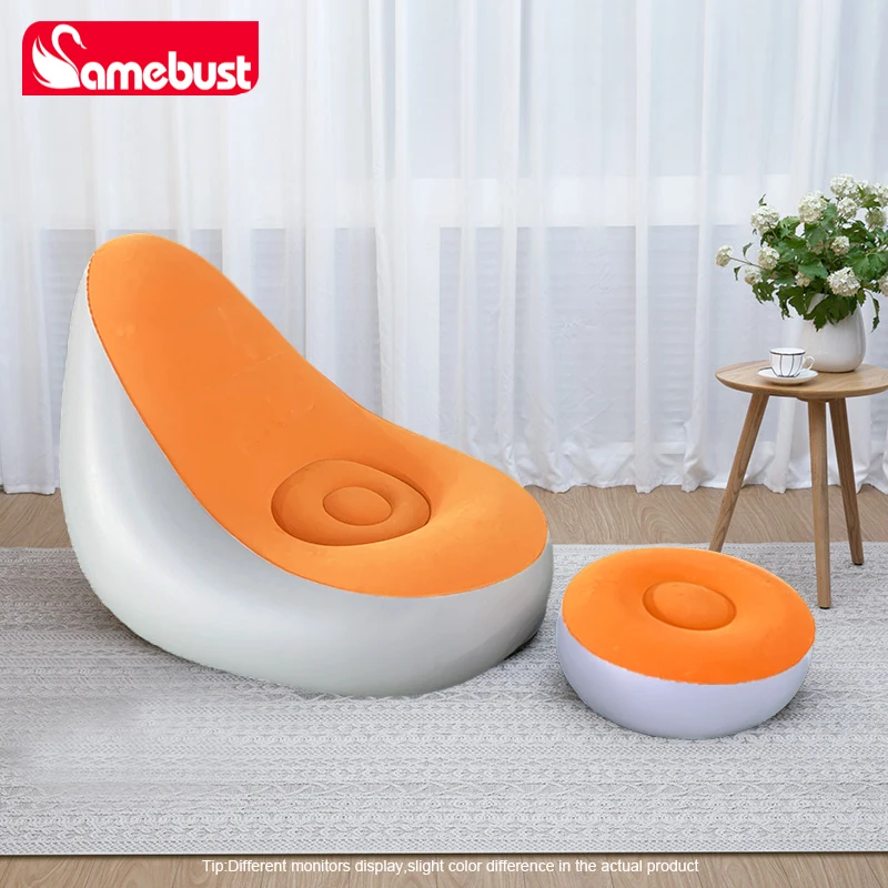 Camebust aufblasbare Sofa-Flock fläche hochwertige PVC-Fuß schemel schnelle Inflation faul Lounge Image