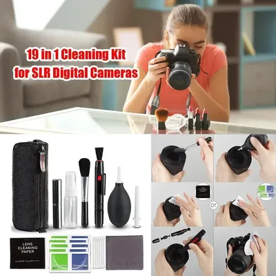 19Pcs Camera Cleaner Kit DSLR Lens Digital Camera Sensor Cleaning Dust Cleaner Camera Cleaning Lens for Nikon Canon