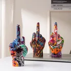 Figurines de doigt du milieu Graffiti, Statue d'art de rue Pop, accessoires de décoration pour bureau, salon, maison, manteau, bibliothèque intérieure
