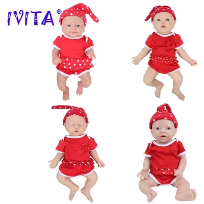 IVITA 100% Full Body Silicone Reborn Baby Dolls Painted Realistic Baby Doll Wholesale Lifelike Toys