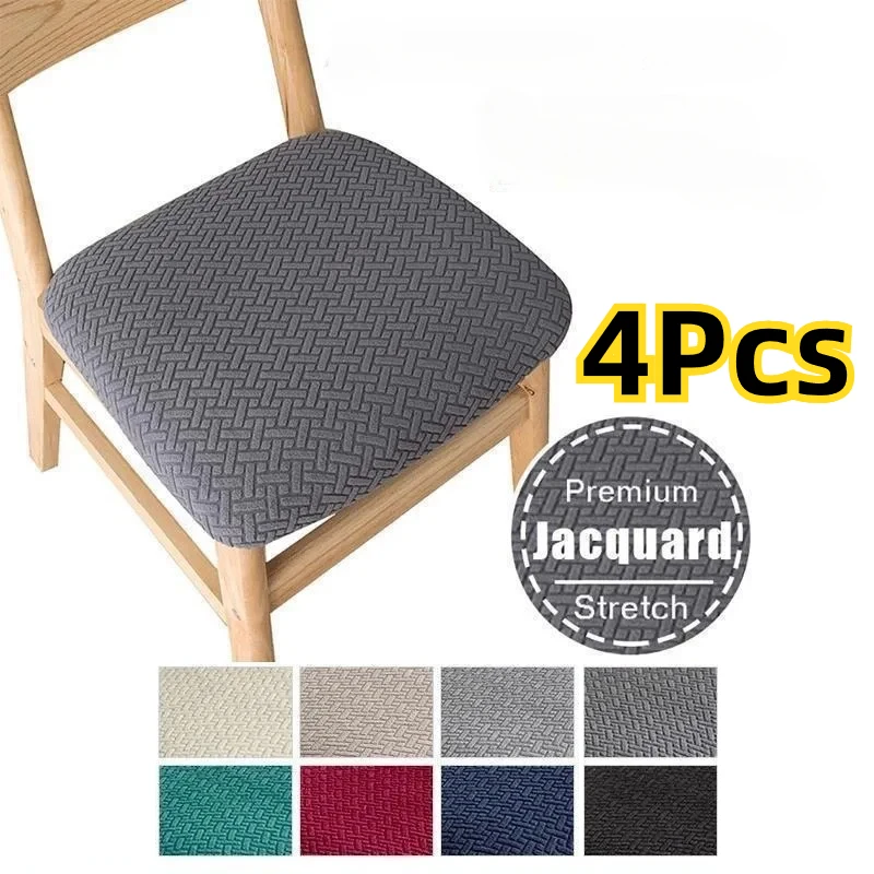 Jacquard Stretch Stuhl Abdeckung Abnehmbare Anti-schmutzige Sitzkissen Abdeckungen Für Küche Esszimmer Hochzeit Bankett housse de chaise