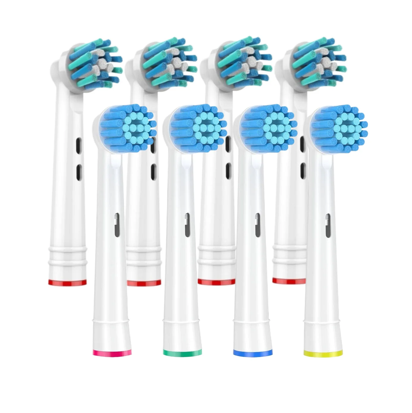 8 Stück Ersatzbürstenköpfe für elektrische Zahnbürsten für Oral B 4 Cross Action Deep Clean und 4 empfindliche Zahnfleischpflege-Zahnbürstenköpfe Image