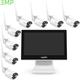 SANNCE Sistema di telecamere IP wireless 2K, monitor LCD 10CH 10.1' NVR con kit CCTV 8 telecamere