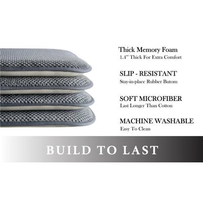 Dan River 2-4 Pack Memory Foam Non-Slip 16x16'' Chair Cushion Pad